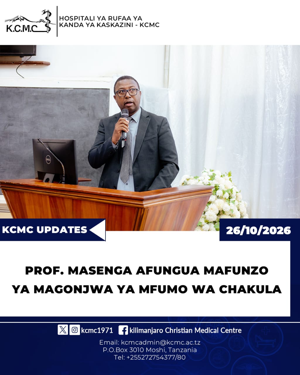 PROF. MASENGA AFUNGUA MAFUNZO YA MAGONJWA YA MFUMO WA CHAKULA